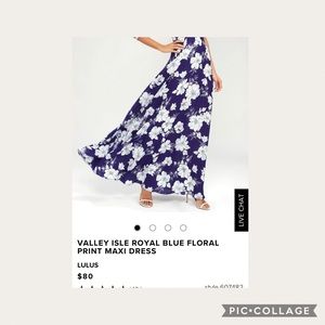 Lulu's Dresses - Blue and white floral patterned lulus dress Lulu's Dresses - Blue and white floral patterned lulus dress